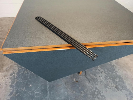 Table de salle à manger extensible postmoderne Hennie de Jong, Tables de salle à manger, Bois, Métal, Noir (photo 8 sur 15)