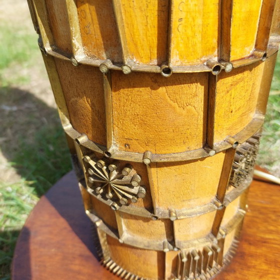 Unique 70s or 60s Table Lamp Wallpaper Stamps – Wood (photo 5 of 9)