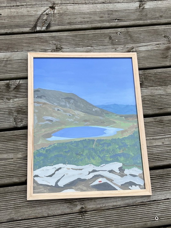 Image 1 of Gouache op natuurlijk papier.  La de Nino - Corsica Formaat 40x30cm