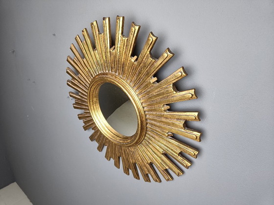 Image 1 of Vintage sunburst spiegel, jaren 1960