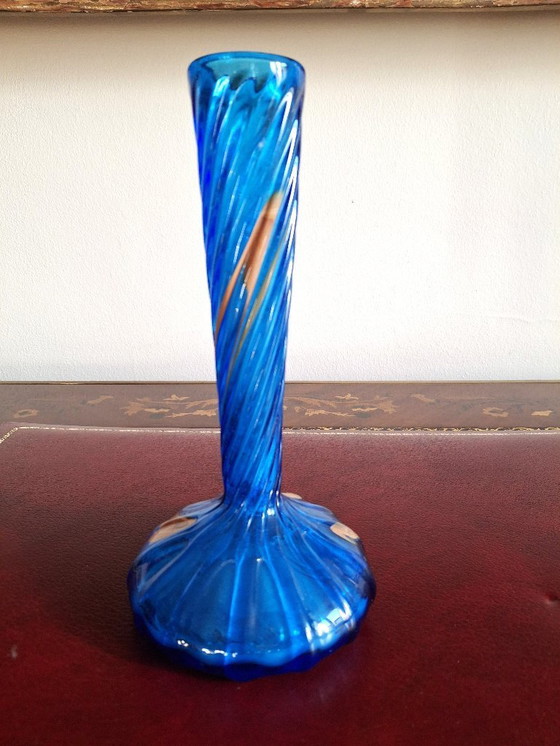 Image 1 of Berluze glass paste vase by Mic and Bob Le Bleis, 1970s, Maure-vieil glassworks