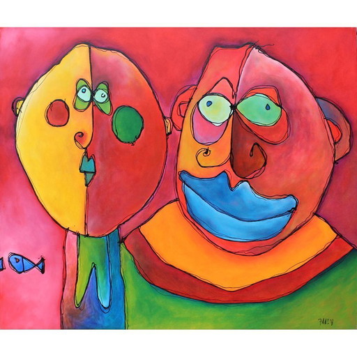 Paul Megens Painting from 2007 'Mrs. and Mr. Jesus'