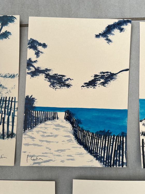 Image 1 of Serie di 9 schizzi su carta 21x15cm.