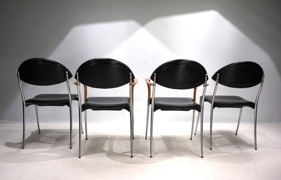 Image 1 of Set of four Coro dining chairs by Luigi Origlia, 1980