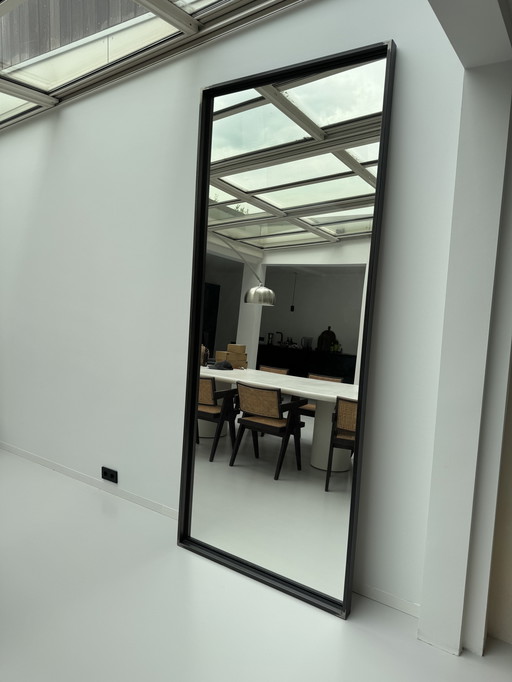 Large designer mirror with steel frame - 255 x 145 cm