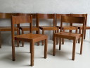 8 x Sedie Vintage in Legno Massello | 1973