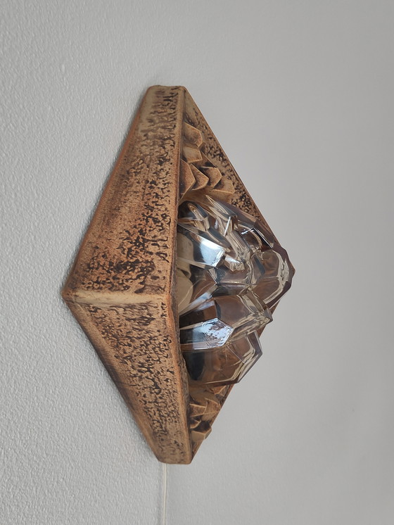 Image 1 of Jaren 70 brutalistische lamp keramiek 