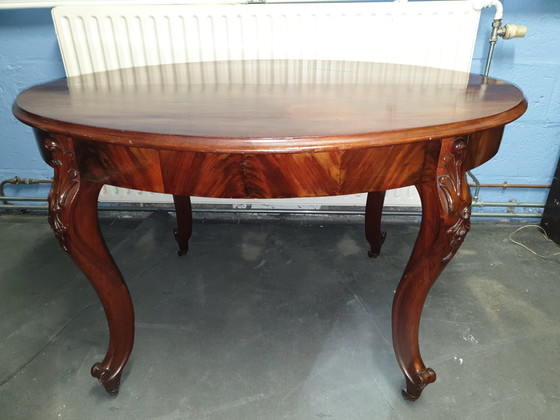Image 1 of Antiek mahonie coulissen tafel 