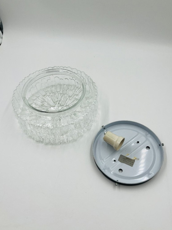 Massive modernist ceiling light in molded glass (photo 12 of 12)