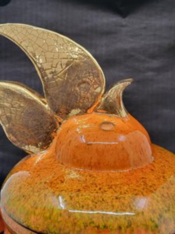 Image 1 of Sopera de cerámica Gérard Crociani Naranja Francia Vallauris Costa Azul