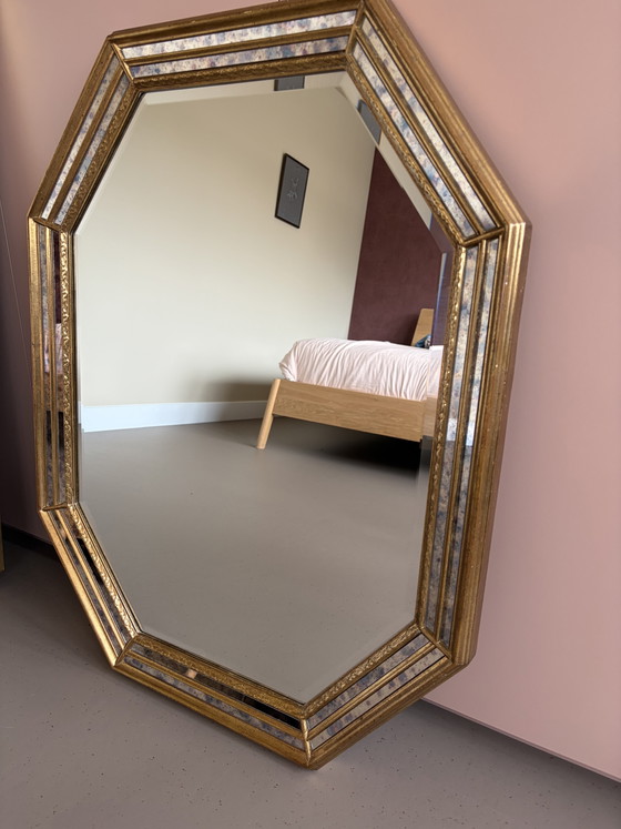 Magnifique miroir vintage Deknudt – Octogonal – Style Hollywood Regency (92 x 72 cm) – Glass (photo 12 of 13)