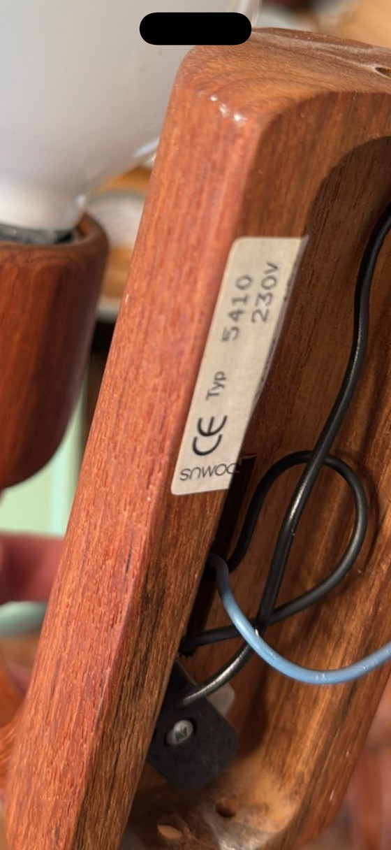 Image 1 of 2x Wandlampe aus Teakholz, Domus '70