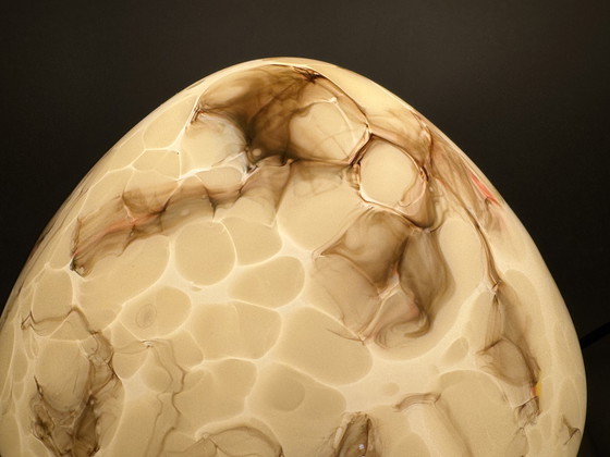 Image 1 of Vintage gemarmerde plafondlamp - elegantie in glas en metaal