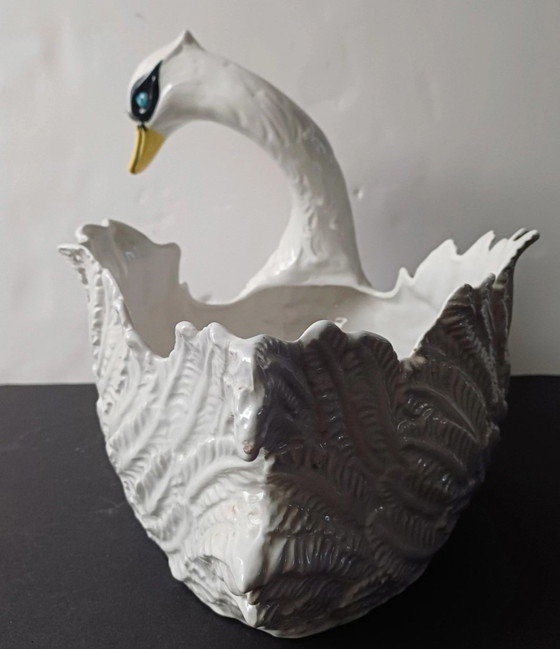 Image 1 of Majolica swan Bassano
