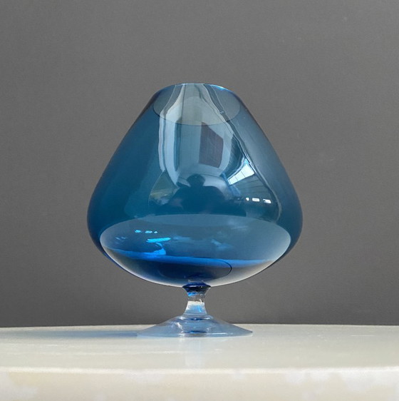 Image 1 of Empoli Blue large cognac glass shape vase 1960s