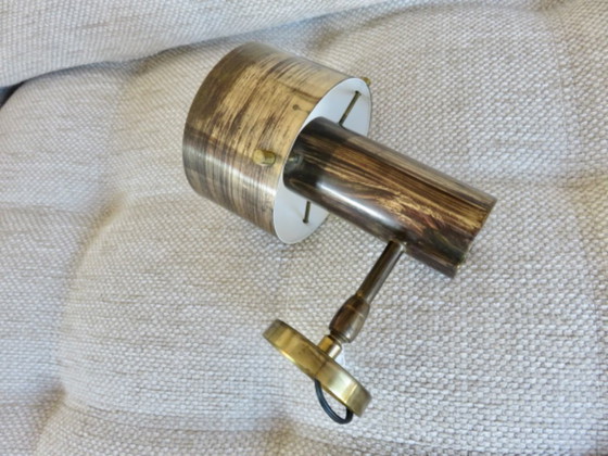Image 1 of Dänische Wandleuchte aus massivem Messing, Jo Hammerborg, 1970