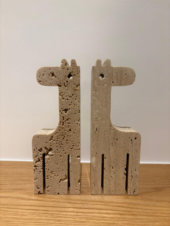 Image 1 of Coppia di giraffe in travertino, Fratelli Mannelli, Italia, anni '70