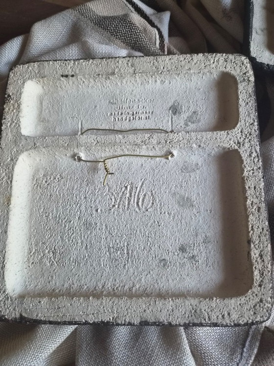 Keramik Wandplatten, Schäffenacker Ulm, Wanddekoration, Grau, Vintage (Foto 2 von 5)