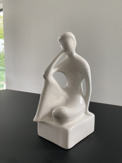 70's design flatware statue The Thinker, probably Royal Delft