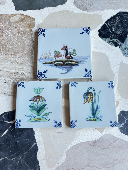 Set 3 tegels van Tichelaar
