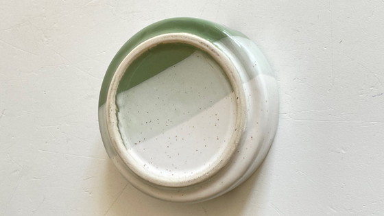Image 1 of Striped stoneware ashtray, 1980s