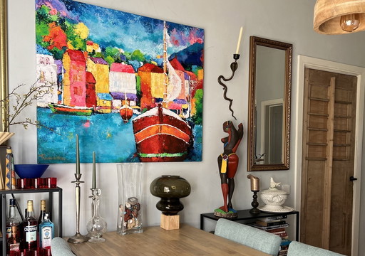 Renée de Vries: 'Je suis là-bas dans la Midi'/Acrylic on linen/1.20 -1.00 m.