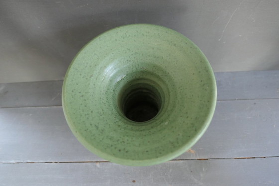 Image 1 of Vintage set of 3 heavy earthenware vases