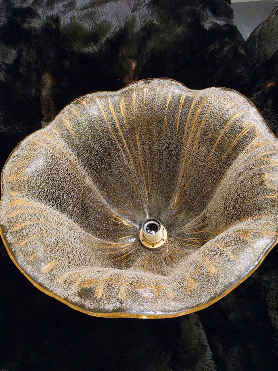 Kaiser Leuchten 1970, Suspension en Verre Givré, Métal, Doré (photo 5 sur 15)