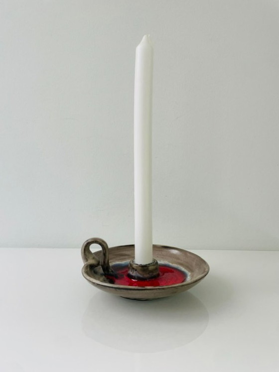 Image 1 of Vintage retro blaker met rood lava glazuur