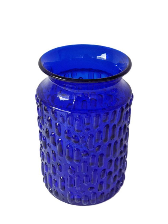 Image 1 of Eneryda Glasbruk - Kobaltblauwe vaas en schaal - 60s