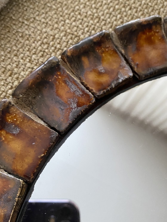 Image 1 of Jaren 70 spiegel in ceramica vintage 