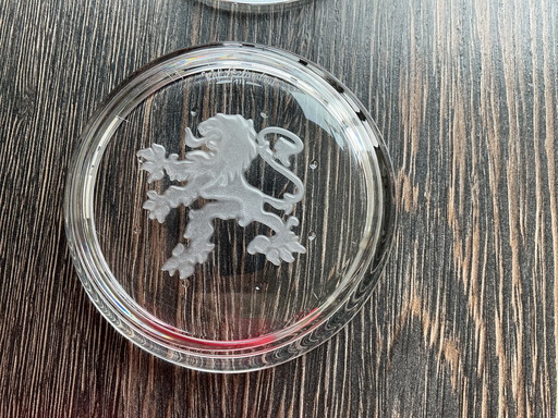 6 posavasos de cristal Val-Saint-Lambert