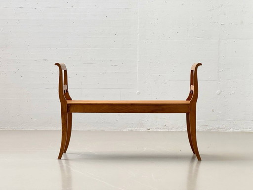 Biedermeier-style cherrywood bench, 1930s