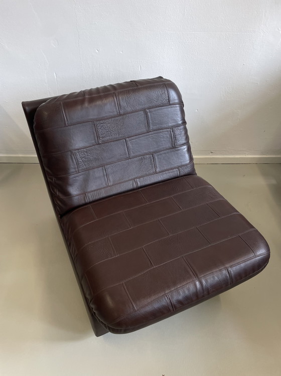 Image 1 of Mid-century bruin leren fauteuil