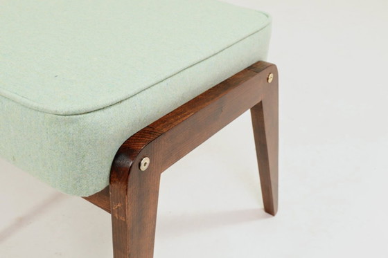Image 1 of Mid century kids footrest stools pistachio green wool
