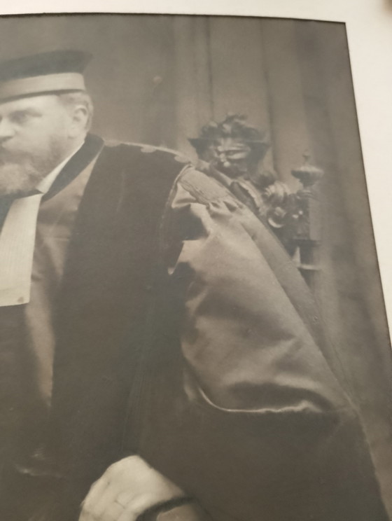 Image 1 of Photographie ancienne Léon bourgeois signé Geo Brunel rehaussé mine a plomb 1919