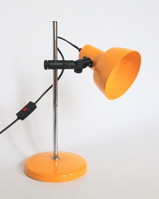 Vintage desk lamp ochre yellow lamp retro chrome table lamp