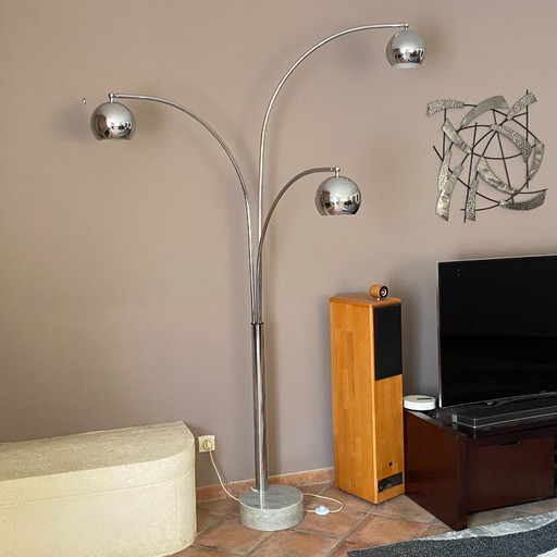 Muguet Stehleuchte von Goffredo Reggiani. 1970. Space Age. – vloerlampen, Marble, Metal