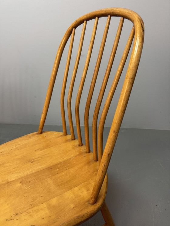 Image 1 of Set of 4 Mid-Century Design Spindle Back Dining Chairs by Bengt Akerblom & Gunnar Eklöf for Nässjö Stolfabrik, Sweden 1950s.