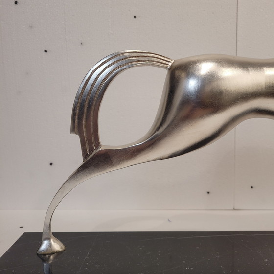 Image 1 of “Caballo”, Metal Plateado y Mármol, Boris Lovet-Lorski, Estilo Art Déco, 70’s - Estados Unidos