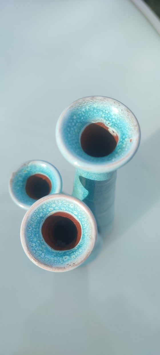 Orgel" Dreifach-Soliflore-Vase aus handgefertigter Keramik – Terre cuite émaillée, Vasen, Ceramic (photo 6 of 10)