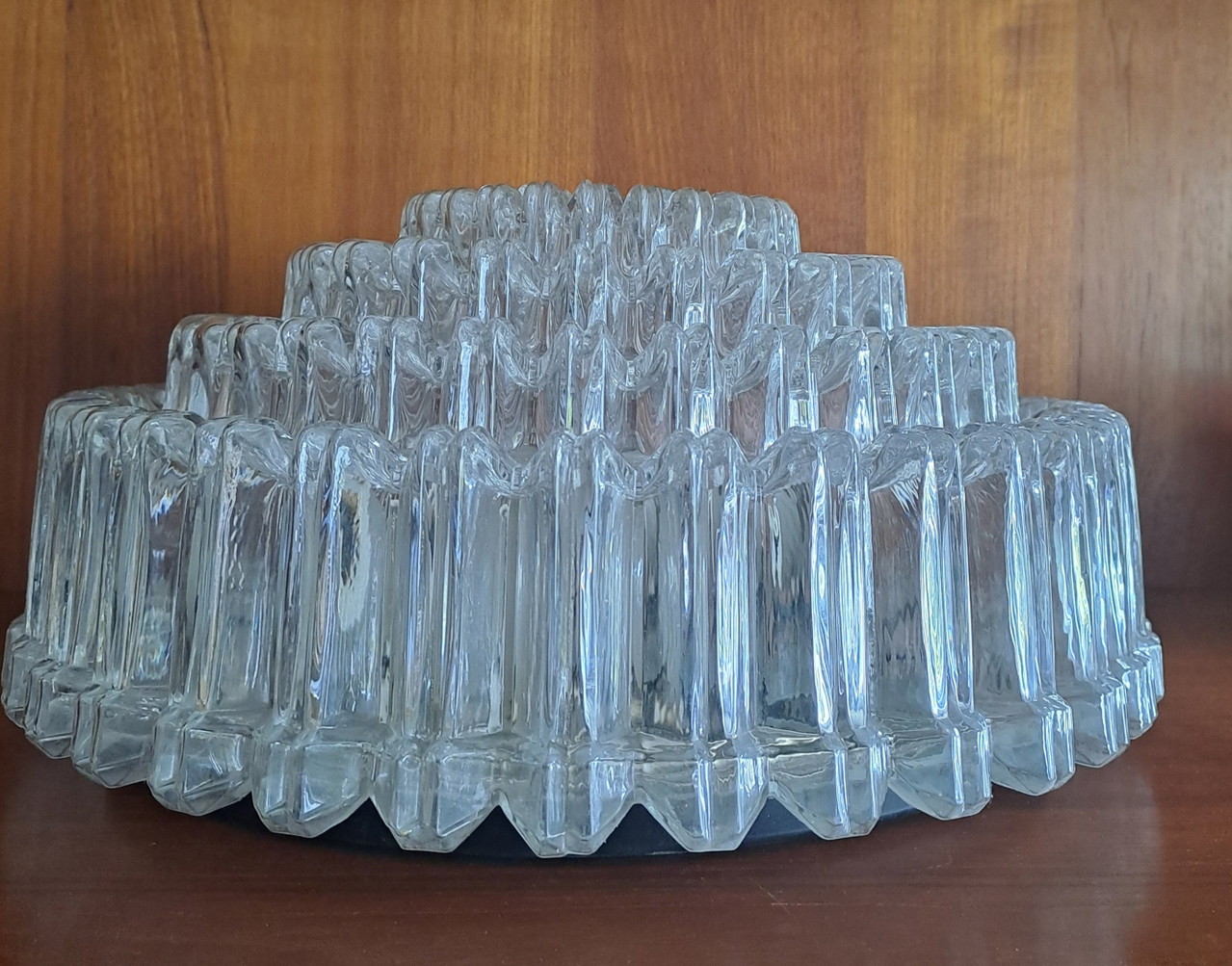 Mid-Century Glashütte Limburg Ceiling Light A 699 Textured Glass 1960s