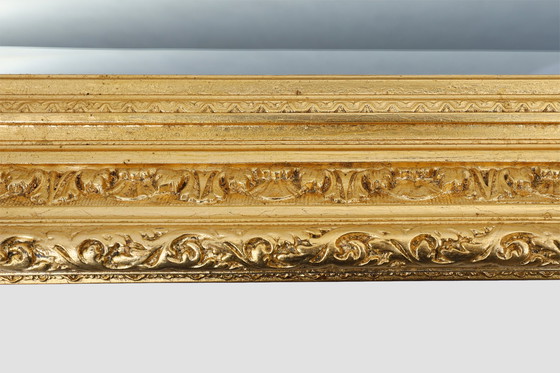Image 1 of Miroir baroque en bois doré à facettes, France 1850