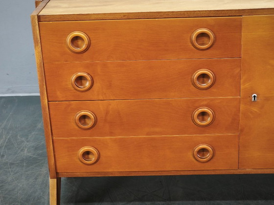 Image 1 of 1960s Czechoslovak Maple Sideboard with Drawers and Cabinet