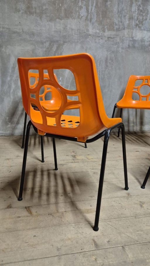 Sillas de jardín de la era espacial, Alemania del Este, década de 1970 — Juego de 4