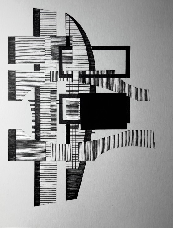 Eugène Eechaut (1928–2019) — Geometrisch abstracte compositie, 1981 – Schilderijen & Tekeningen, Paper (photo 2 of 12)
