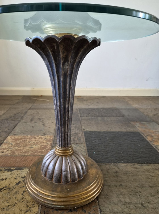 Beautiful Italian Side table – CHELINI, Wood, Glass (photo 8 of 8)