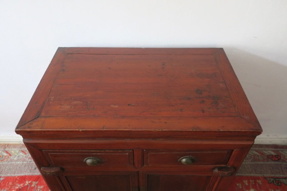 Armoire Ancienne Peinte à 2 Portes avec 2 Tiroirs, 1910 – Vaisseliers, Brass (photo 3 of 7)