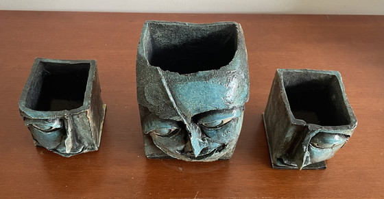 Image 1 of Jaroslav Safr - Tre teste o volti scultorei in ceramica artistica