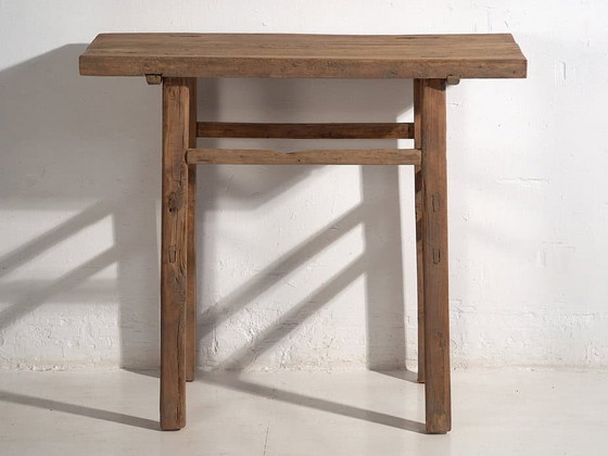 Mesa consola de vestíbulo antigua (c.1920) #2, Madera, Marrón, Rustic (foto 27 de 29)